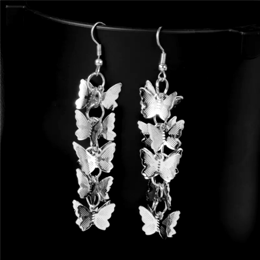 !! 5 FOR $25 !! Butterfly Long Drop Earrings